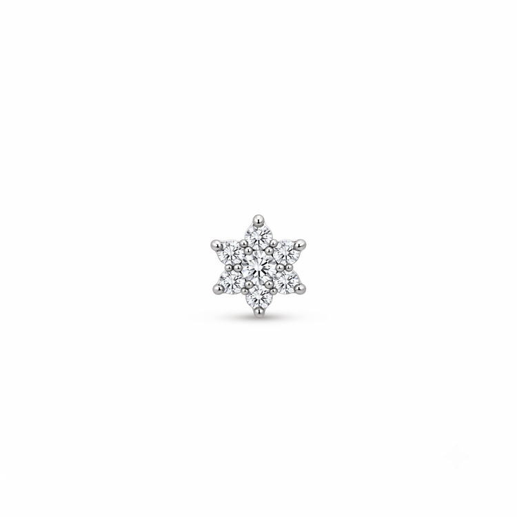 925 Silver Starlit Blossom Nose Earring