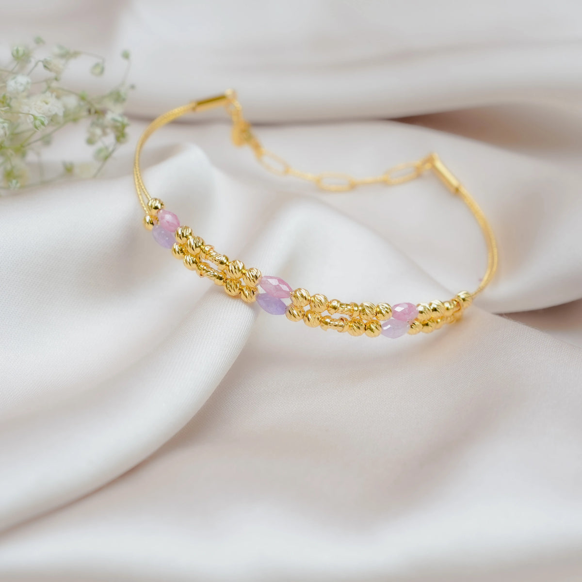 925 Silver Golden Plated Forever Duo Bracelet