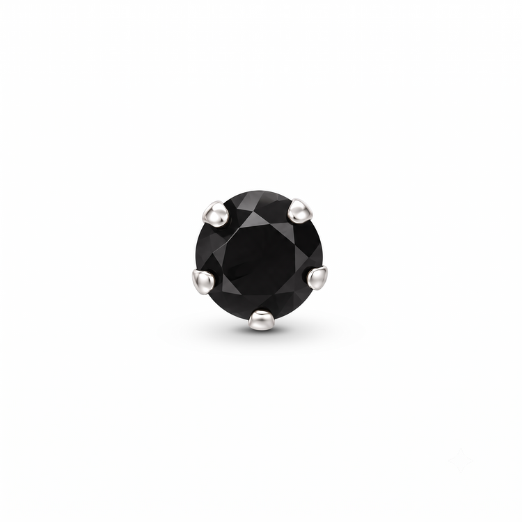 925 Silver Midnight Five-Prong Men’s Large Stud Earrings