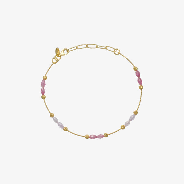 925 Silver Golden Plated Lucky Bead Bracelet