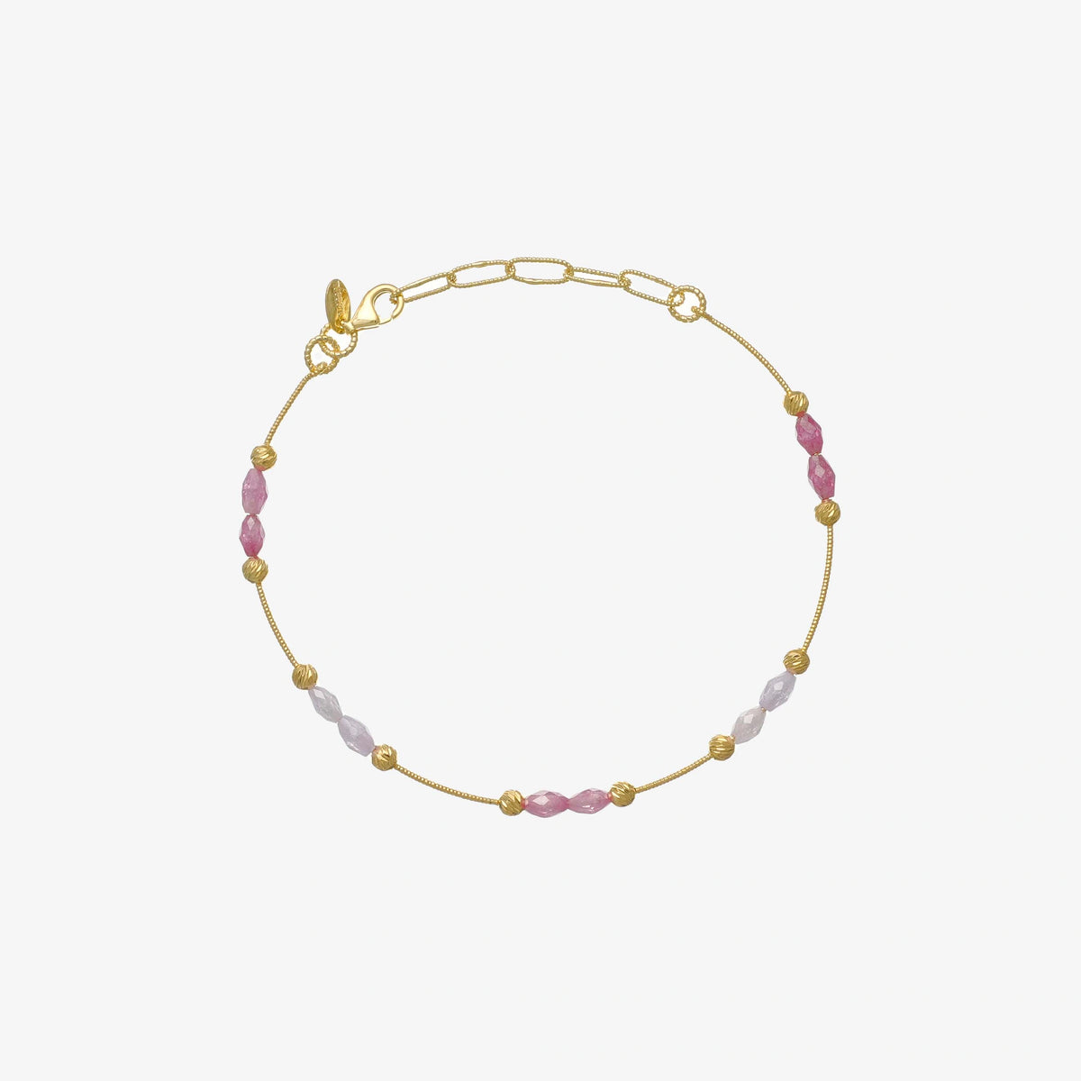 925 Silver Golden Plated Lucky Bead Bracelet