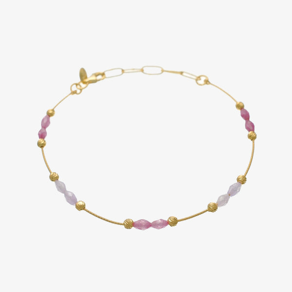 925 Silver Golden Plated Lucky Bead Bracelet