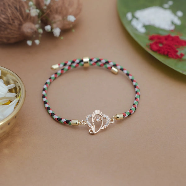 925 Rosegold Silver Siddhivinayak Rakhi