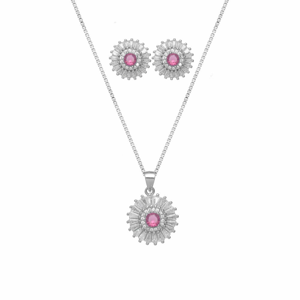 925 Silver Blush Glow Chain Pendant - 925 sterling silver pendant by Tassya Silver