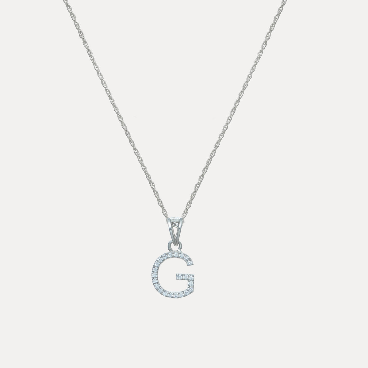 925 Silver "G" Initial Chain Pendant - 925 sterling silver pendant by Tassya Silver