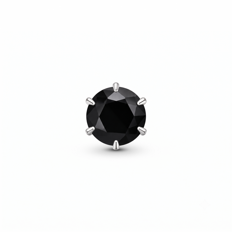 925 Silver Noir Crown Men’s Large Stud Earrings