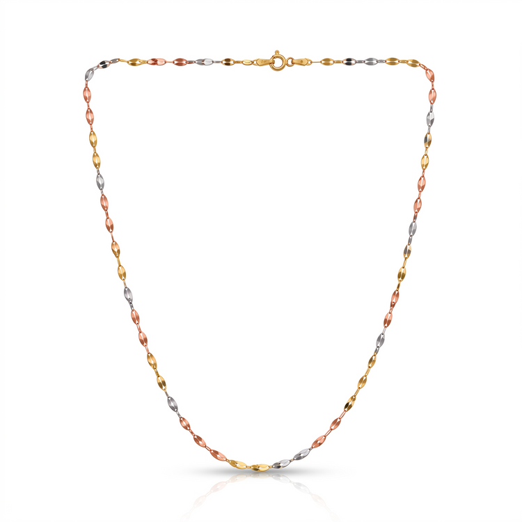 925 Silver Tricolor Aurora Twist Link Chain