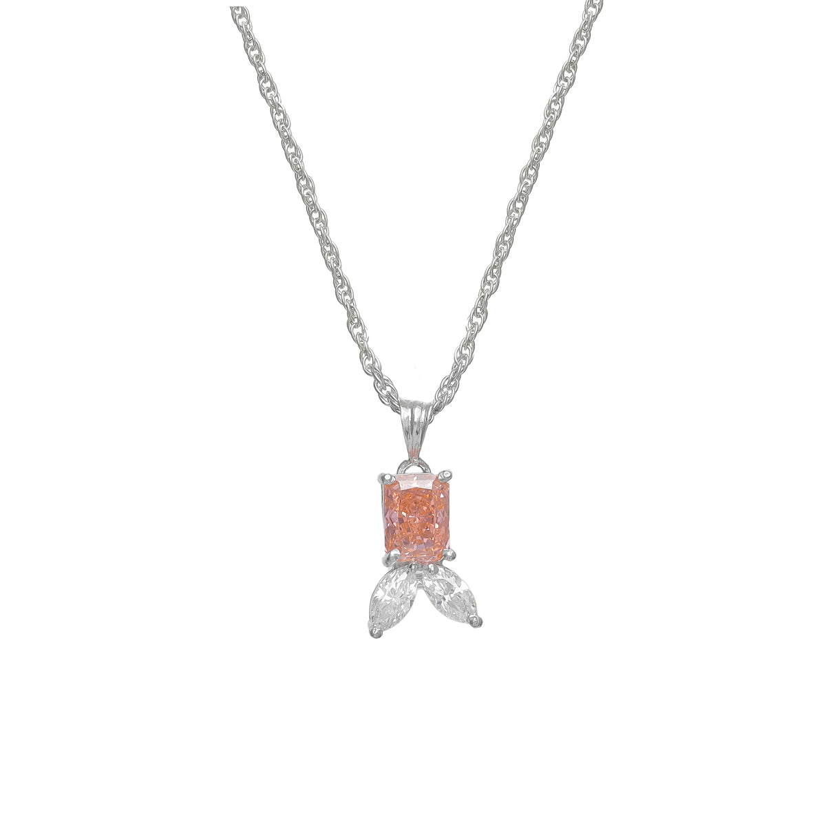 925 Silver Peach Grace Pendant - 925 sterling silver pendant by Tassya Silver