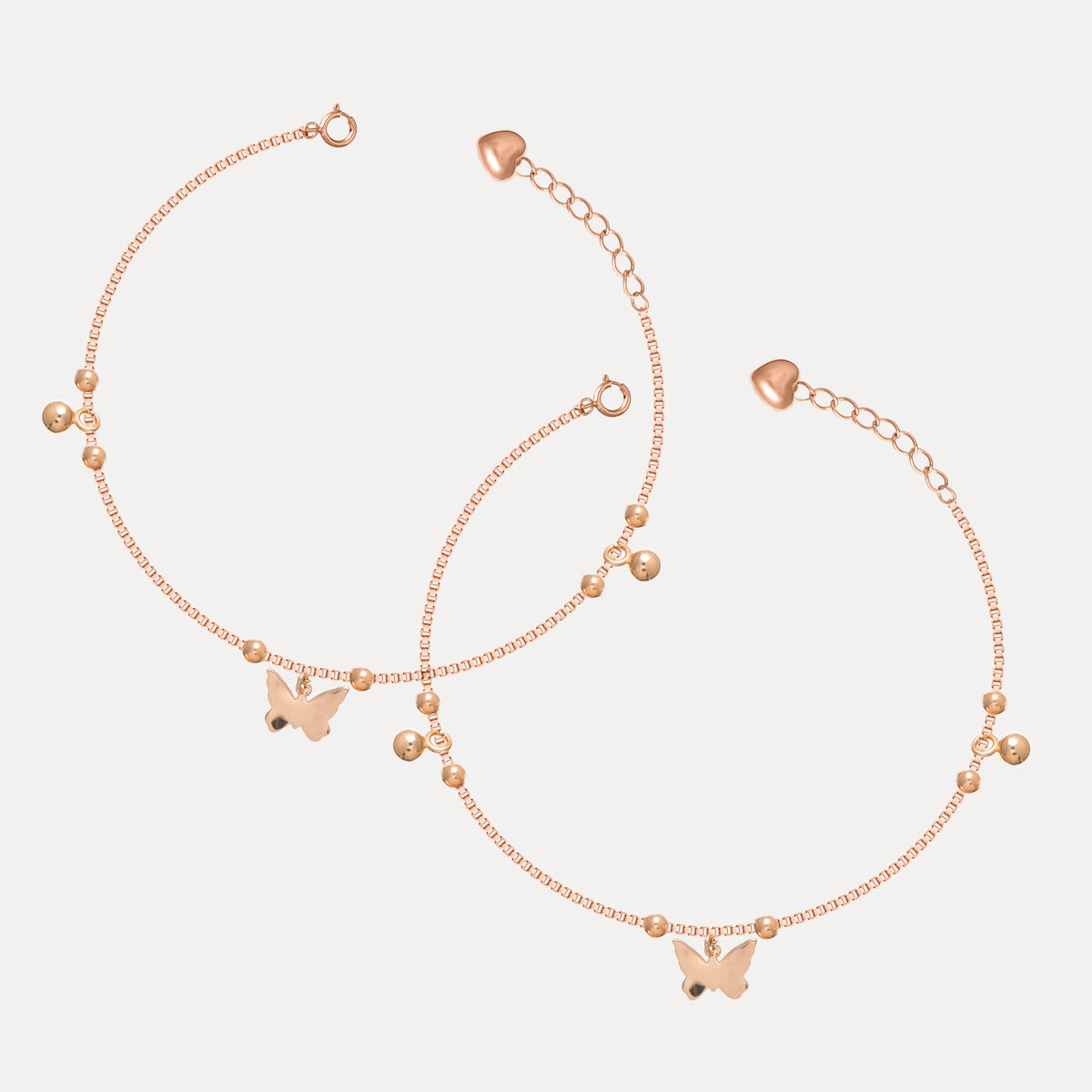 925 Silver Golden Butterfly Anklet - 925 sterling silver anklet by Tassya Silver
