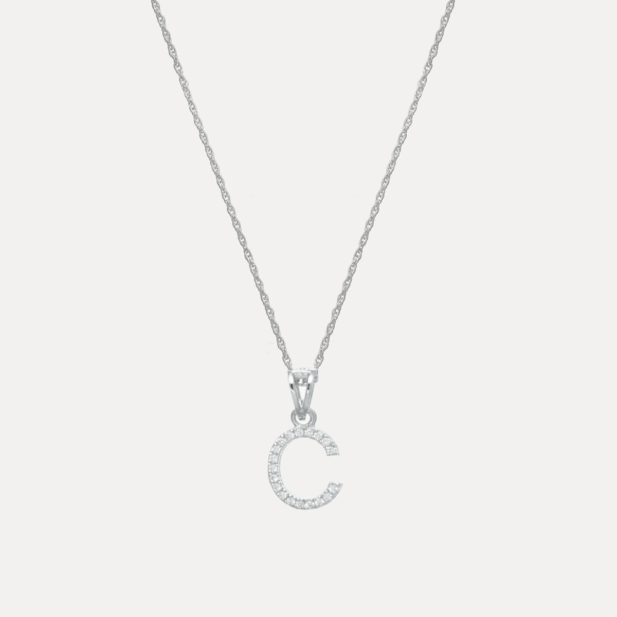 925 Silver "C" Initial Chain Pendant - 925 sterling silver pendant by Tassya Silver