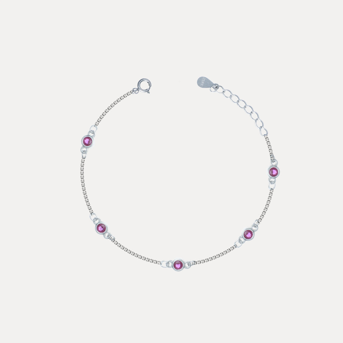 925 Silver Roselle Charm Bracelet - 925 sterling silver bracelet by Tassya Silver