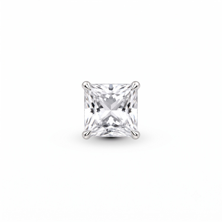 925 Silver Square Gleam Men’s Large Stud Earrings