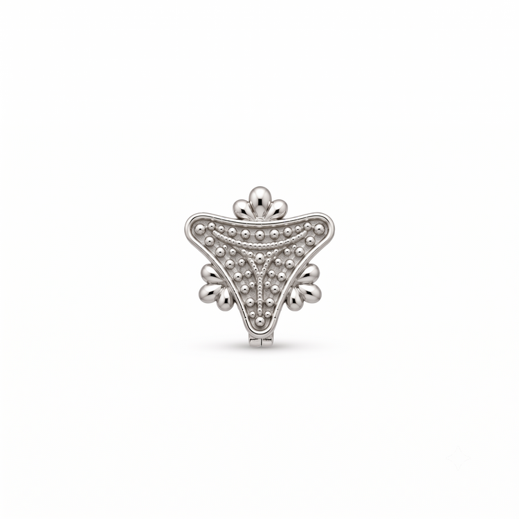 925 Silver Trikona Petal Nose Pin