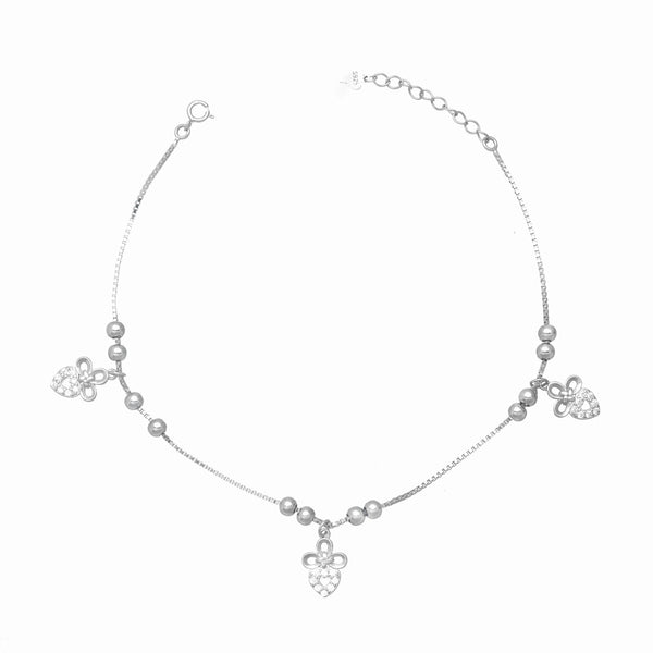 925 Silver Diamond Dew Anklet