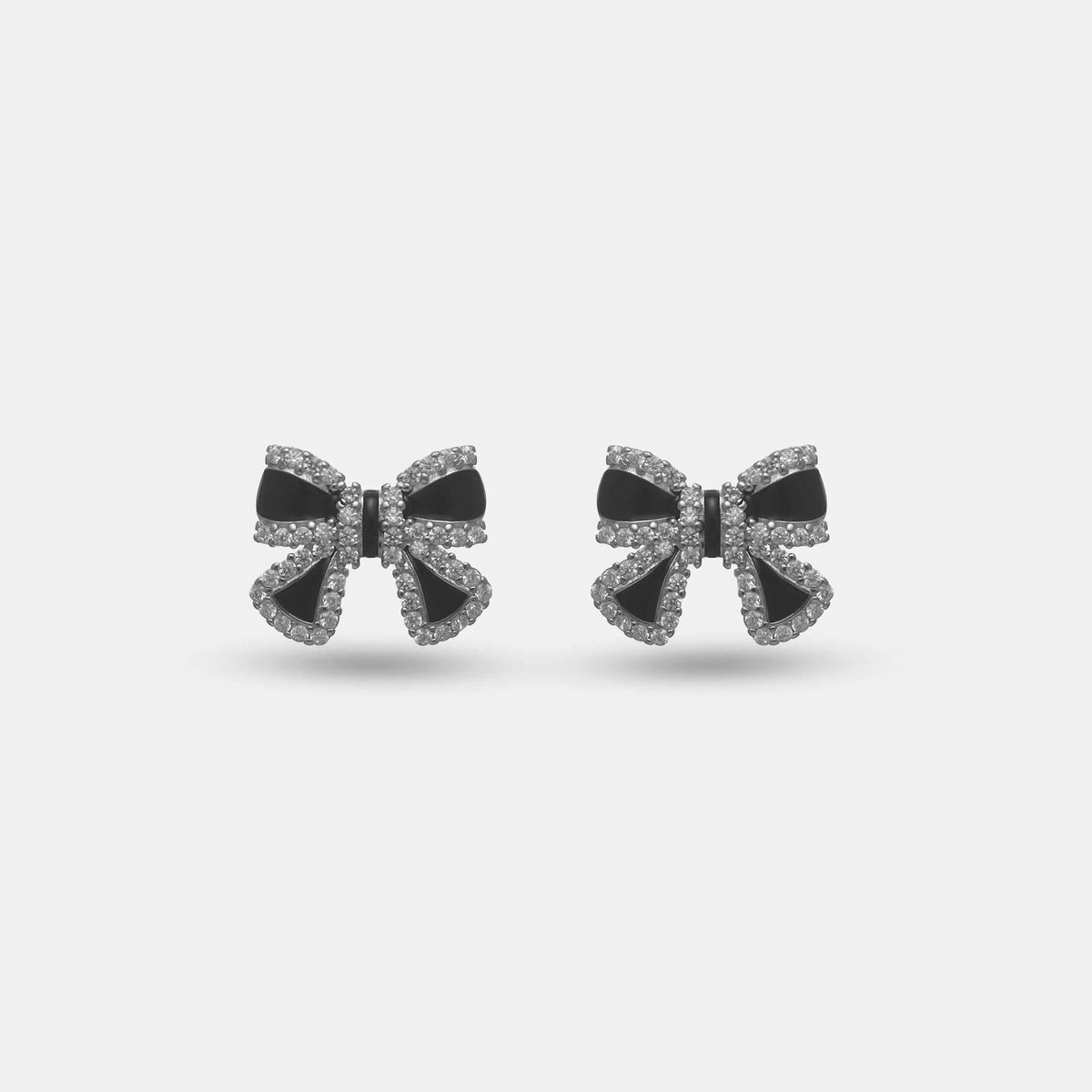 925 Silver Velvet Bow Studs - 925 sterling silver earrings by Tassya Silver