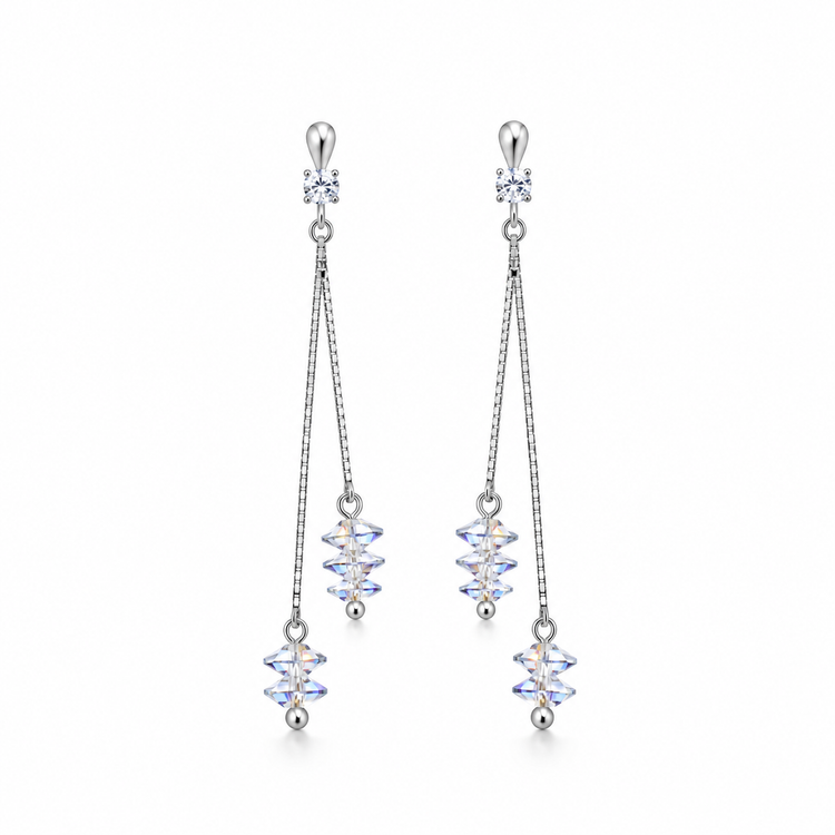 925 Silver Aurora Cascade Drop Earrings