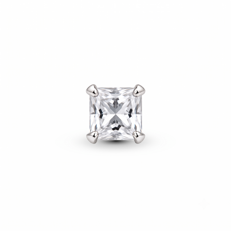 925 Silver Square Radiance Men’s Large Stud Earrings