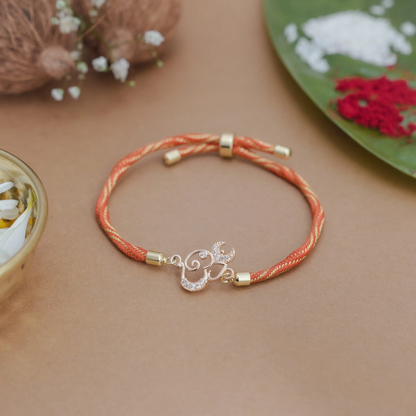 925 Rosegold Silver Divya Om Rakhi