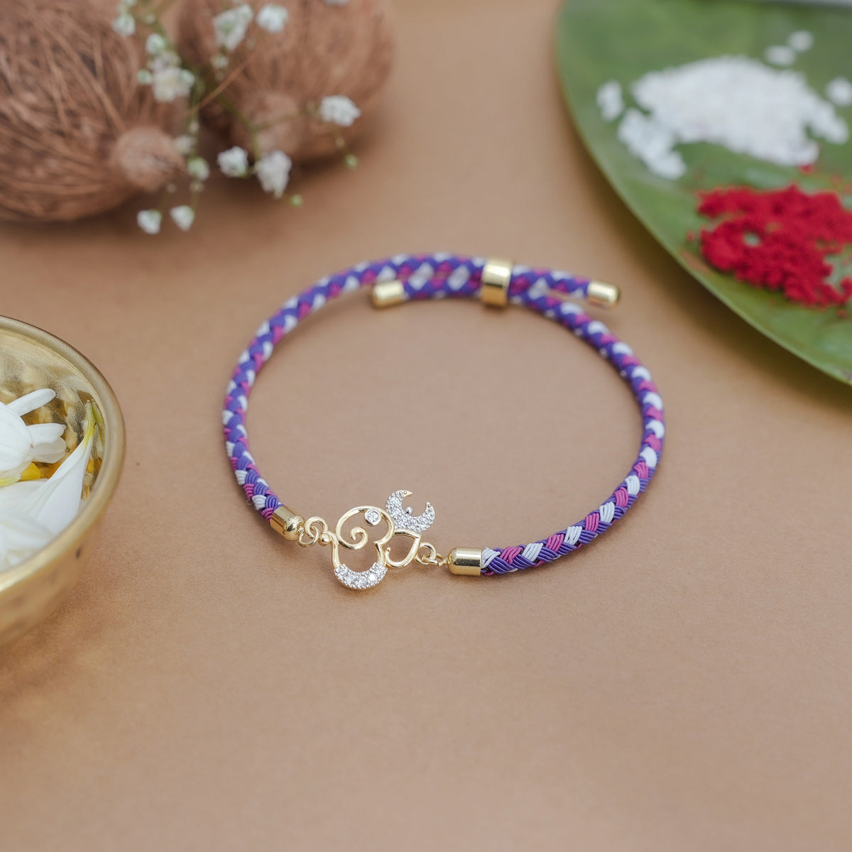 925 Gold Silver Divya Om Rakhi