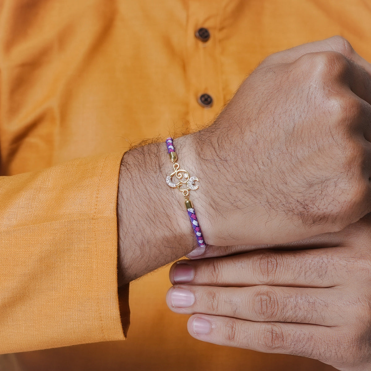 925 Gold Silver Divya Om Rakhi