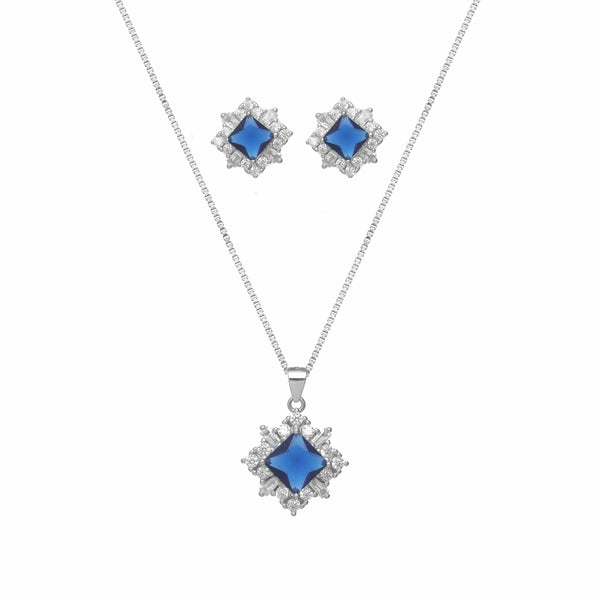 925 Silver Blue Star Chain Pendant