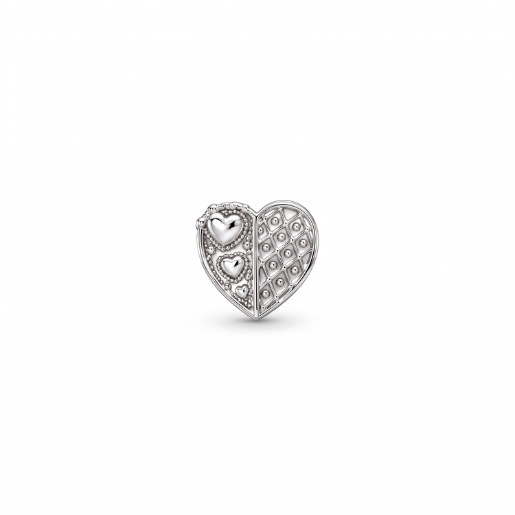 925 Silver Heart Harmony Nose Pin