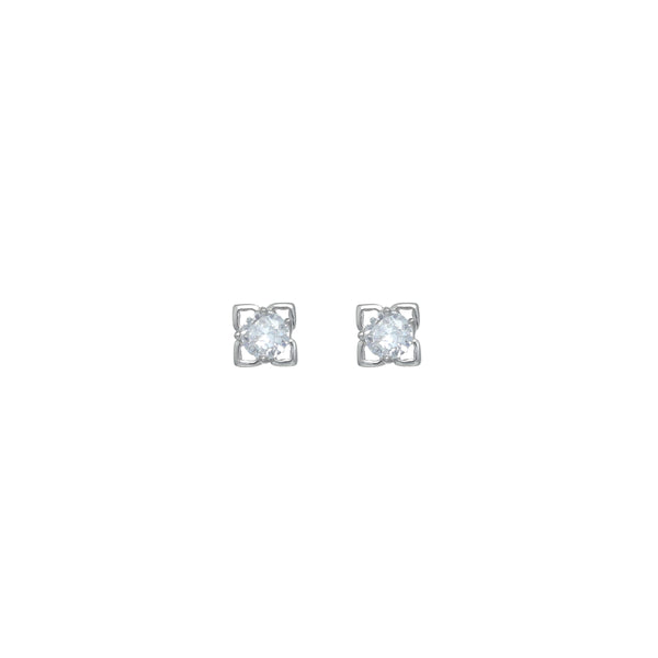 925 Silver Cushion Cut Baby Studs