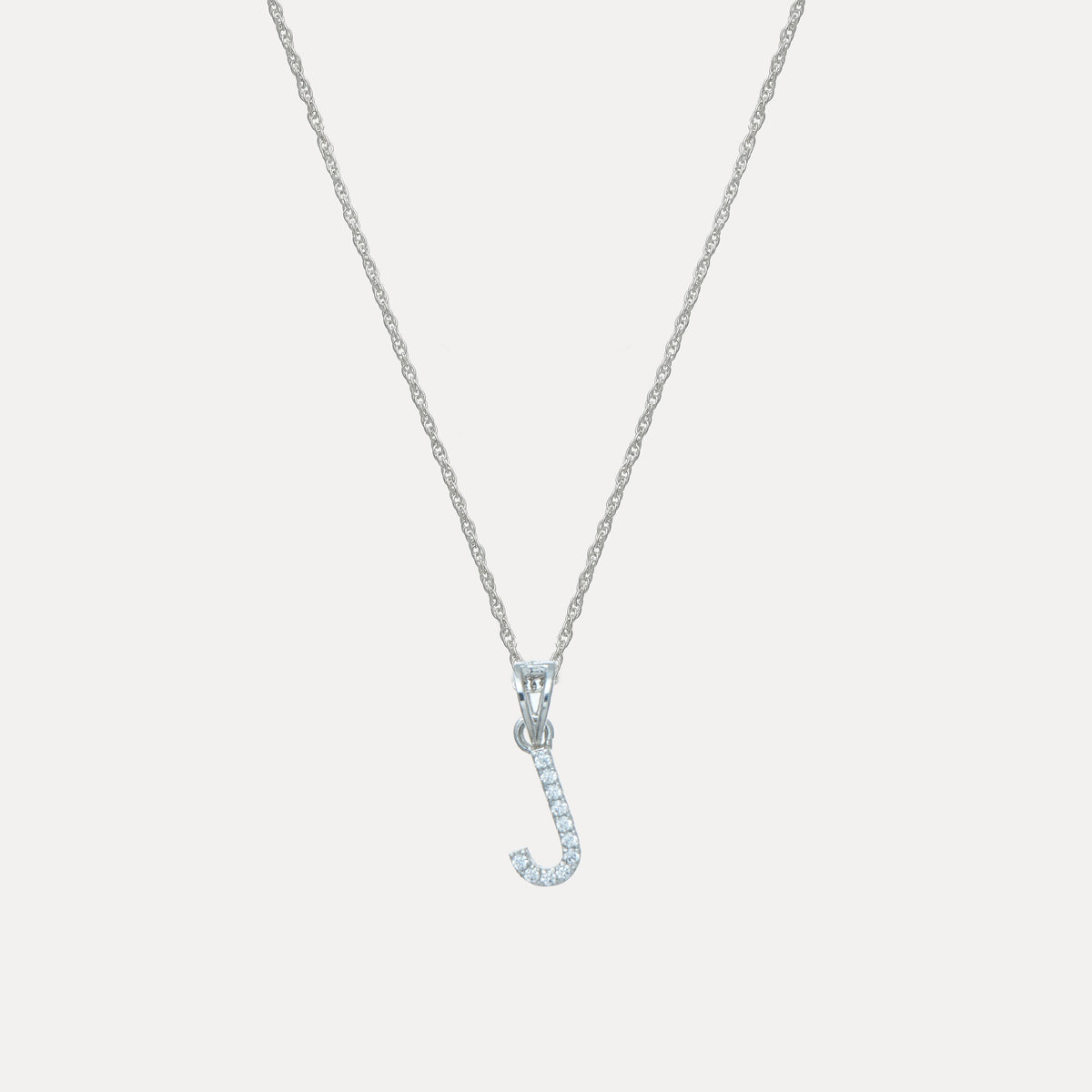 925 Silver "J" Initial Chain Pendant - 925 sterling silver pendant by Tassya Silver