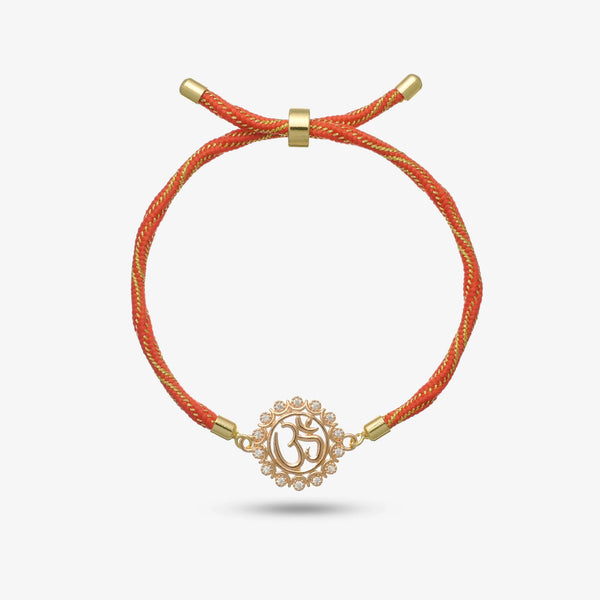 925 Rosegold Silver Om Kripa Rakhi