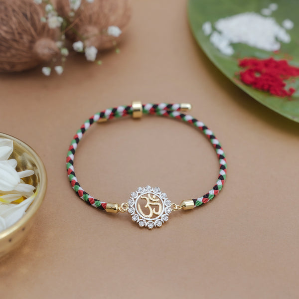 925 Gold Silver Om Kripa Rakhi
