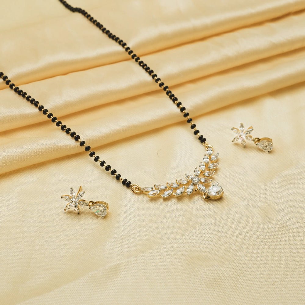 925 Silver Gold Starlight Mangalsutra Set - 925 sterling silver mangalsutra by Tassya Silver