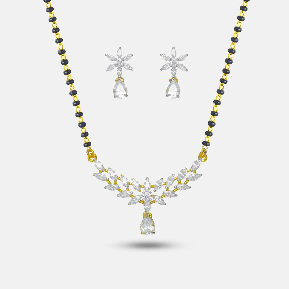 925 Silver Gold Starlight Mangalsutra Set - 925 sterling silver mangalsutra by Tassya Silver