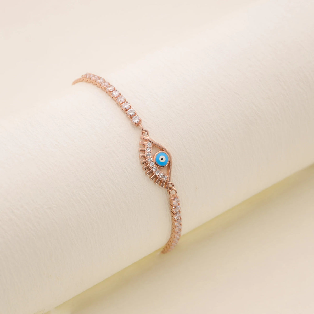 925 Silver Rosé Glint Eye Bracelet - 925 sterling silver bracelet by Tassya Silver