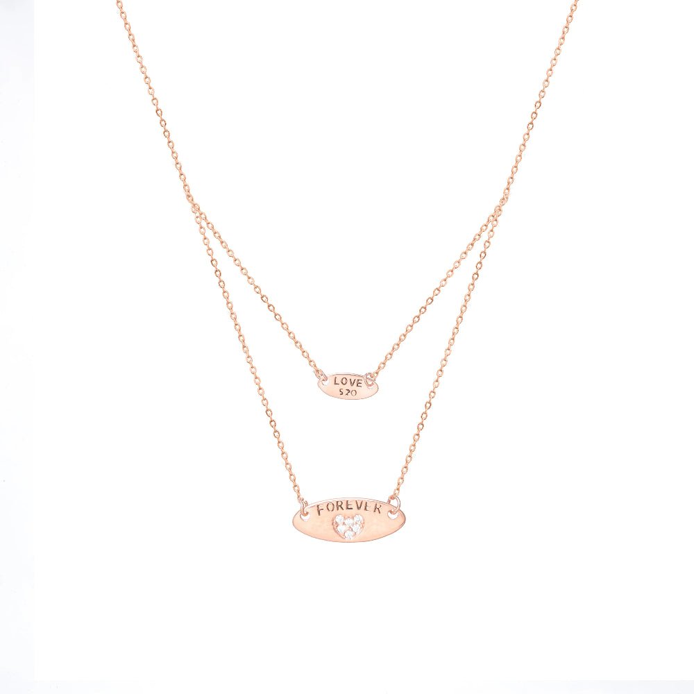 925 Silver Rose Gold Layered Oval Pendant - 925 sterling silver pendant by Tassya Silver