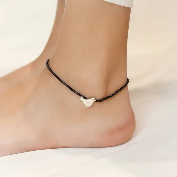 925 Silver Bird Charm Anklet