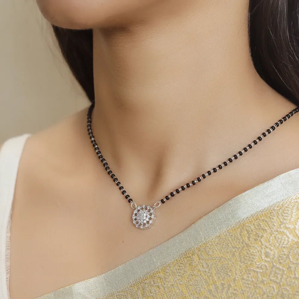 925 Silver Bloom Cluster Mangalsutra - 925 sterling silver mangalsutra by Tassya Silver