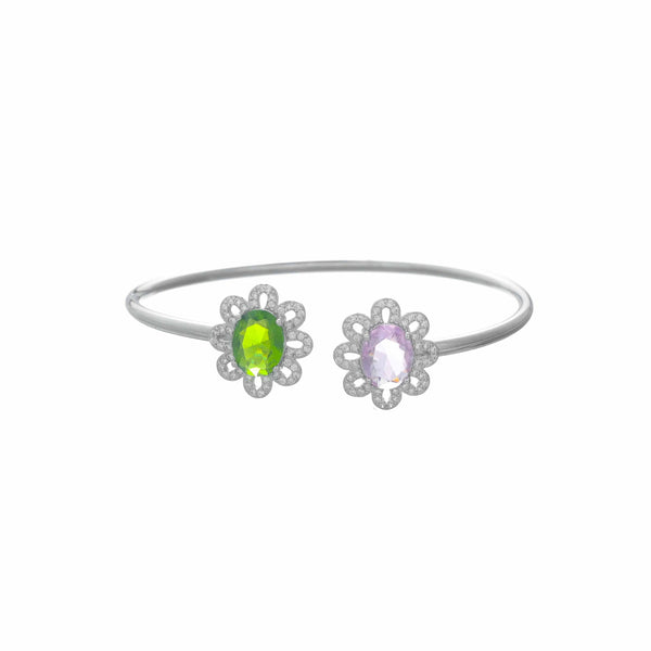 925 Silver Blooming Duo Gemstone Kada