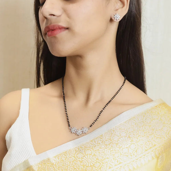 925 Silver Blossom Trio Mangalsutra Set