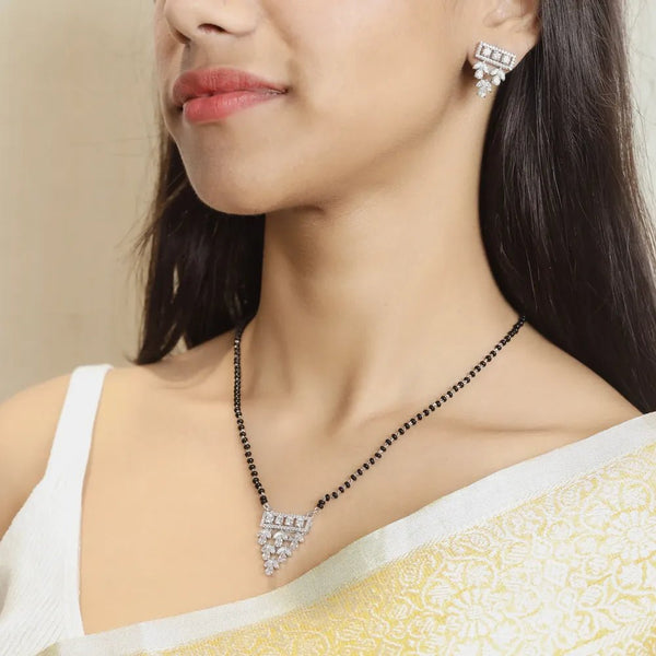 925 Silver Cascade Charm Mangalsutra Set