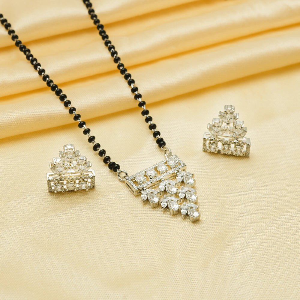 925 Silver Cascade Charm Mangalsutra Set - 925 sterling silver mangalsutra by Tassya Silver