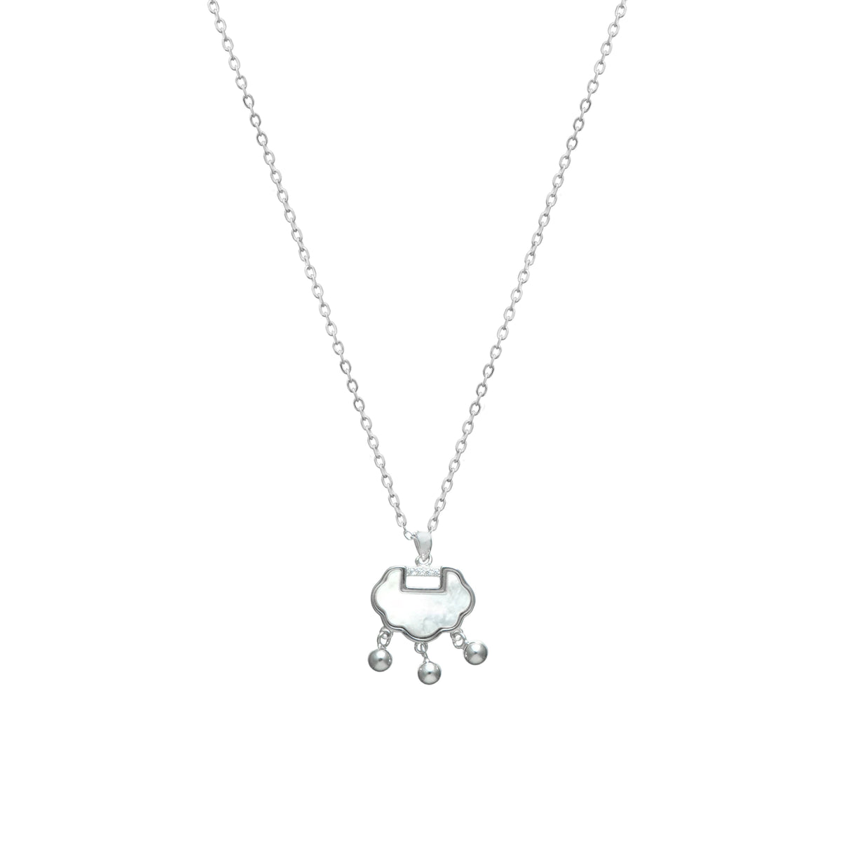 925 Silver Cloud Charm Chain Pendant - 925 sterling silver pendant by Tassya Silver