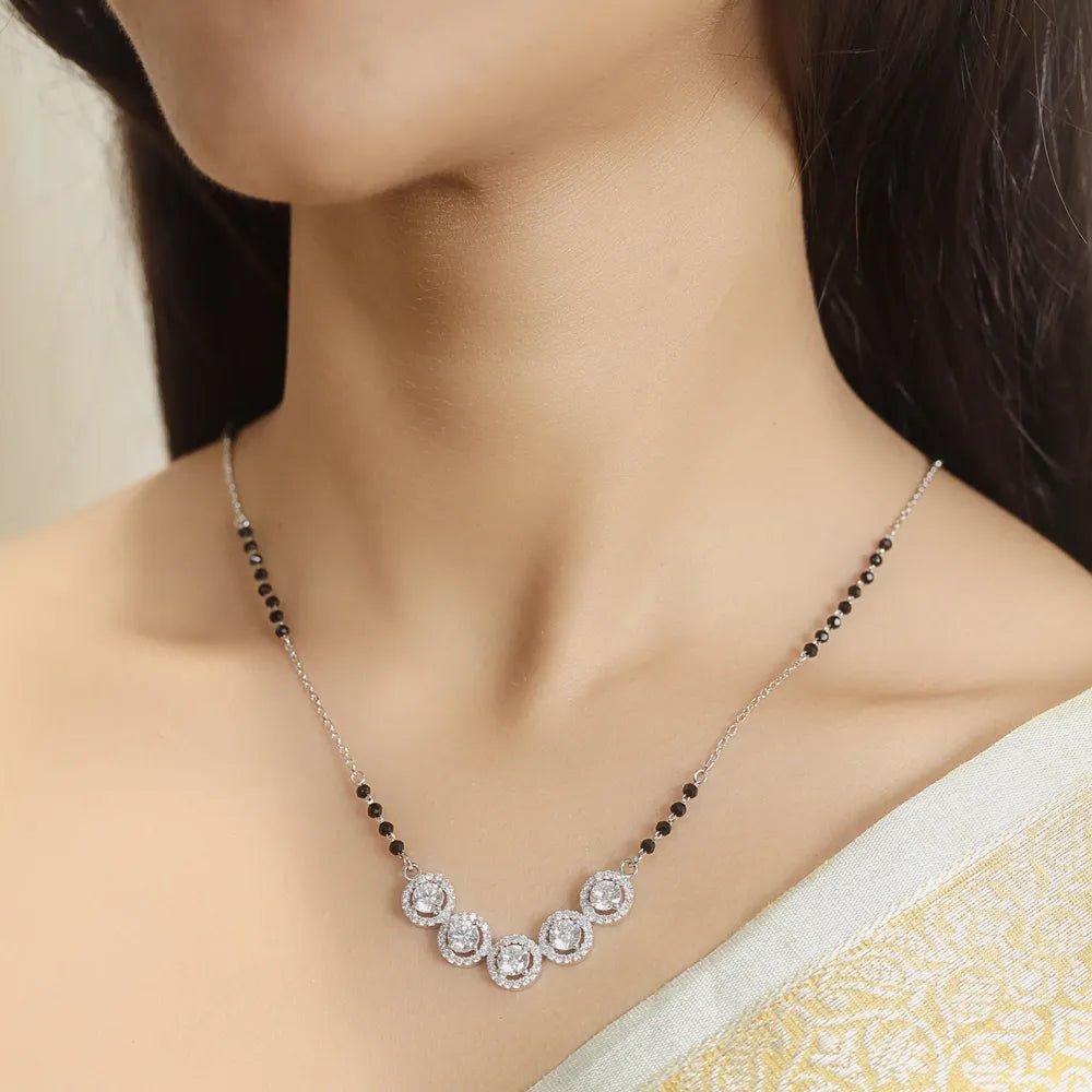 925 Silver Cluster of Love Mangalsutra - 925 sterling silver mangalsutra by Tassya Silver