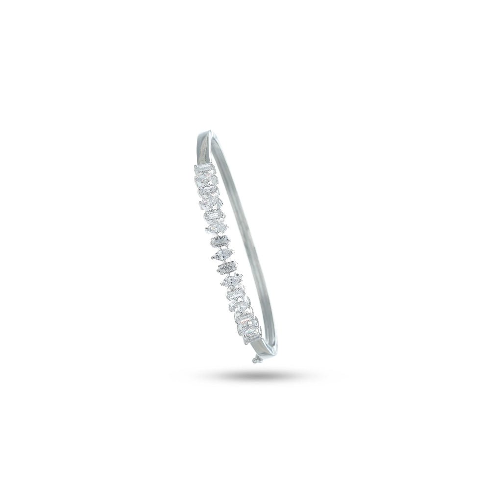 925 Silver Diamond Sparkline Kada - 925 sterling silver bracelet by Tassya Silver