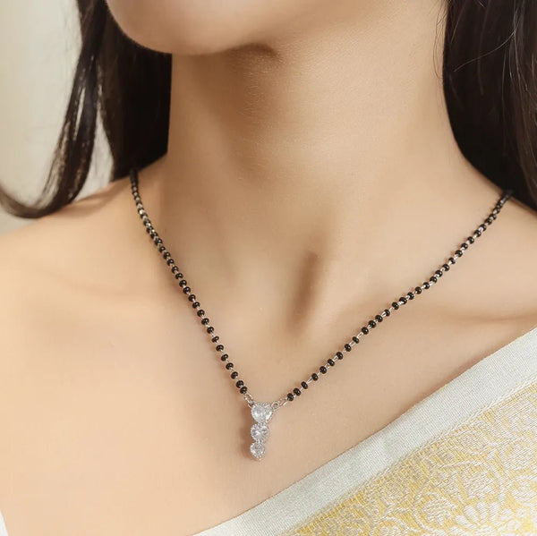 925 Silver Double Diamond Bliss Mangalsutra
