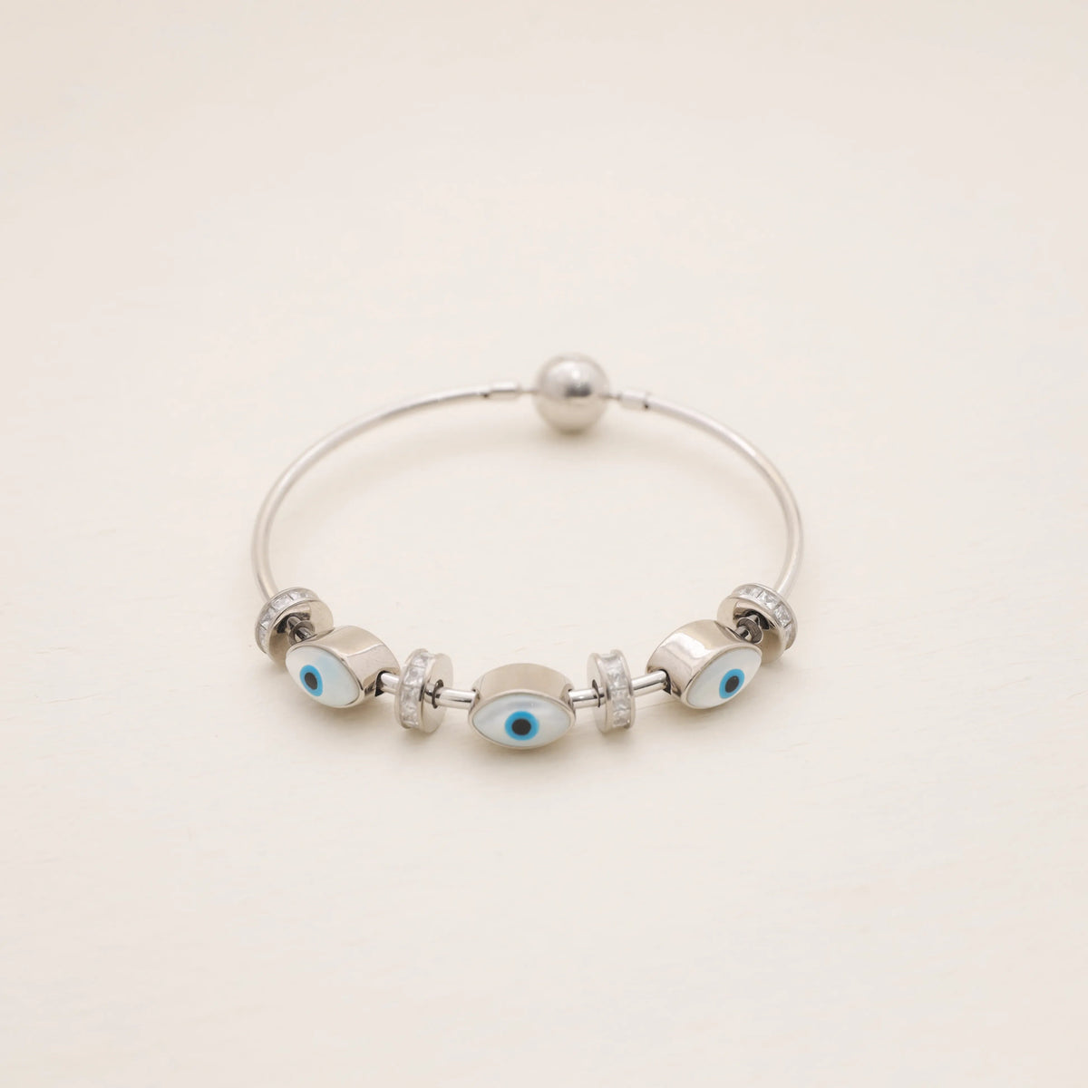 925 Silver Eye Gleam Kada - 925 sterling silver bracelet by Tassya Silver