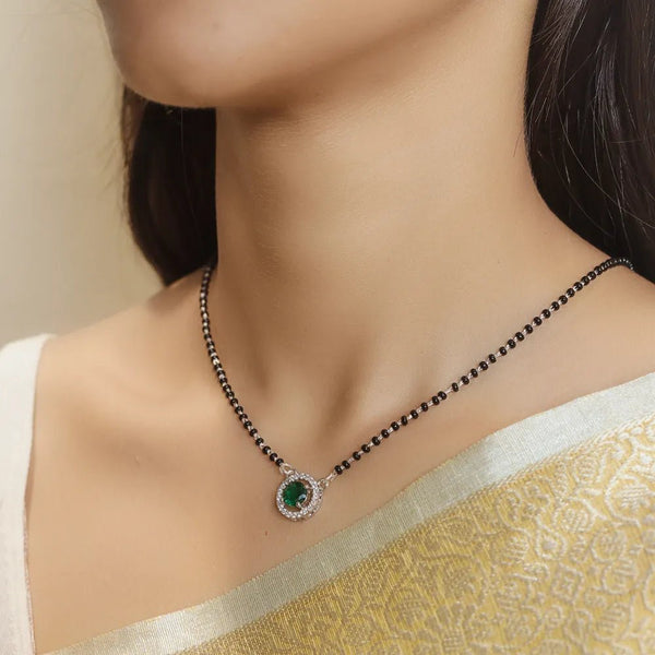 925 Silver Green Glow Mangalsutra
