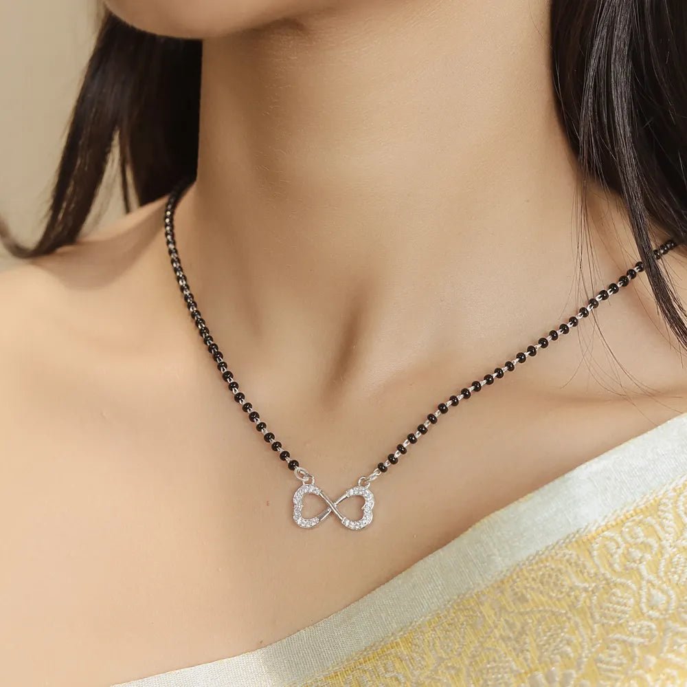 925 Silver Infinite Hearts Mangalsutra - 925 sterling silver mangalsutra by Tassya Silver