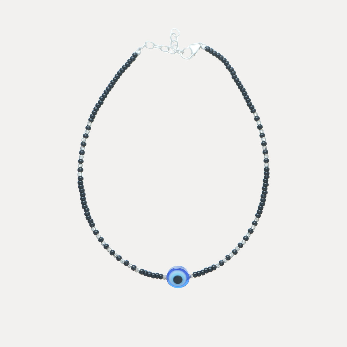 925 Silver Nazar Evil Eye Anklet - 925 sterling silver anklet by Tassya Silver