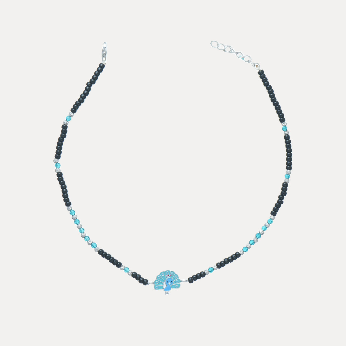 925 Silver Peacock Anklet - 925 sterling silver anklet by Tassya Silver