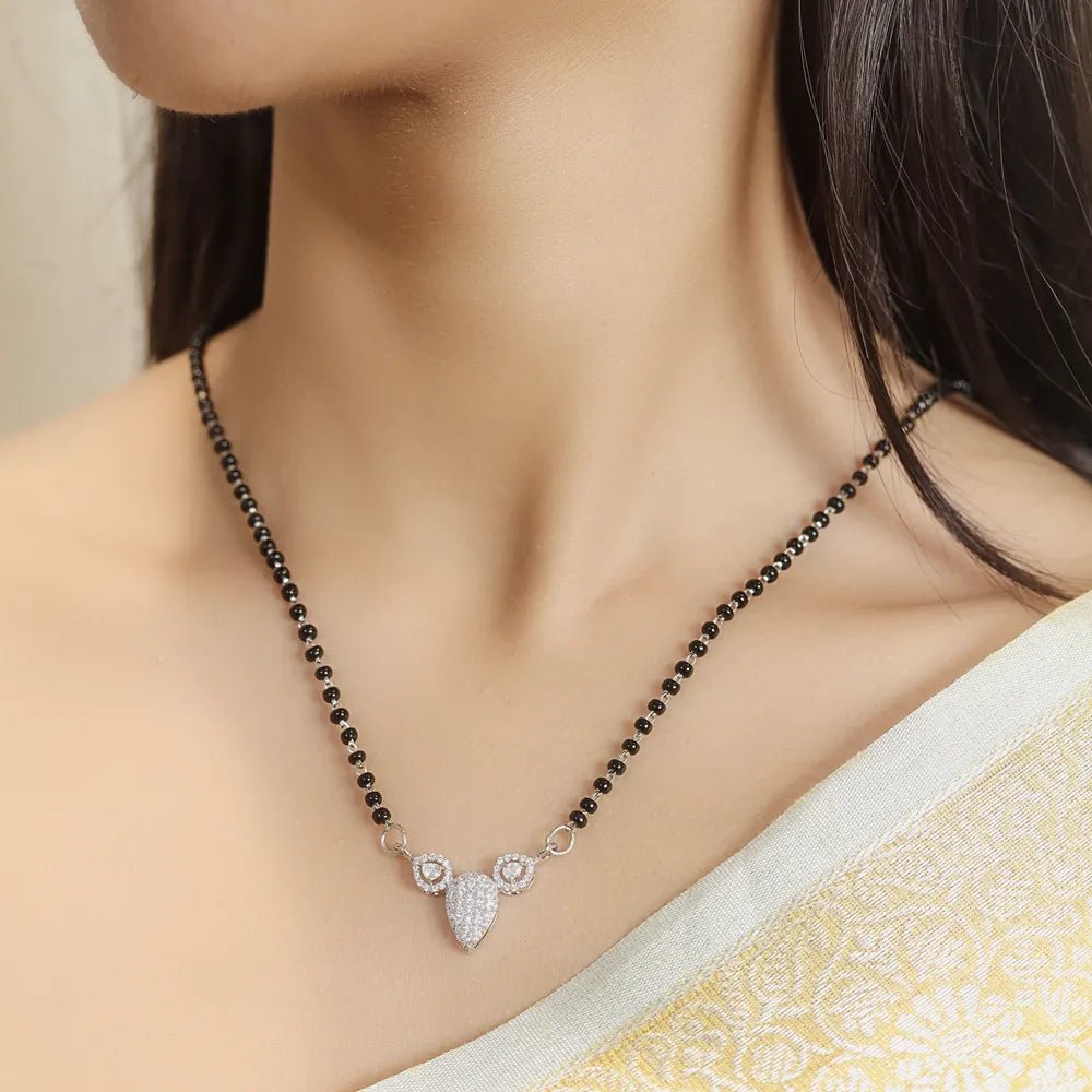 925 Silver Pear Shaped Mangalsutra - 925 sterling silver mangalsutra by Tassya Silver